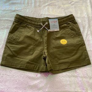 Cat & Jack Shorts Girl’s L PLUS Midi Cotton Drawstring Green
